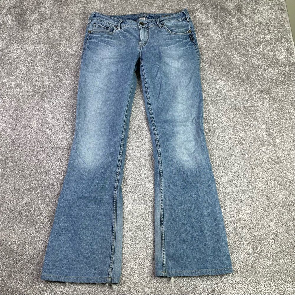 Silver Jeans Lael Women's 29X30.5 Blue Bootcut Low Rise Light Demin Stretch